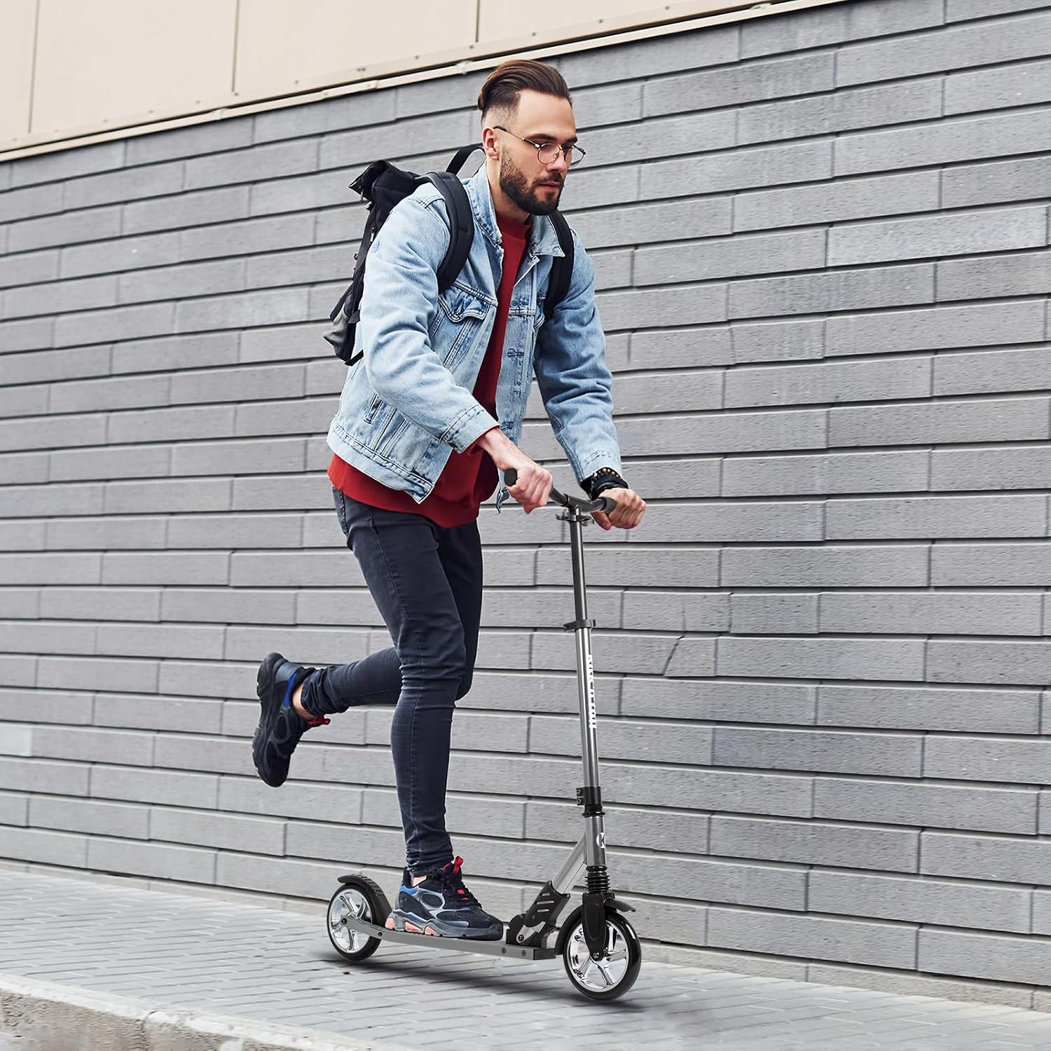 Patinete manual dobrável cinzento — 7