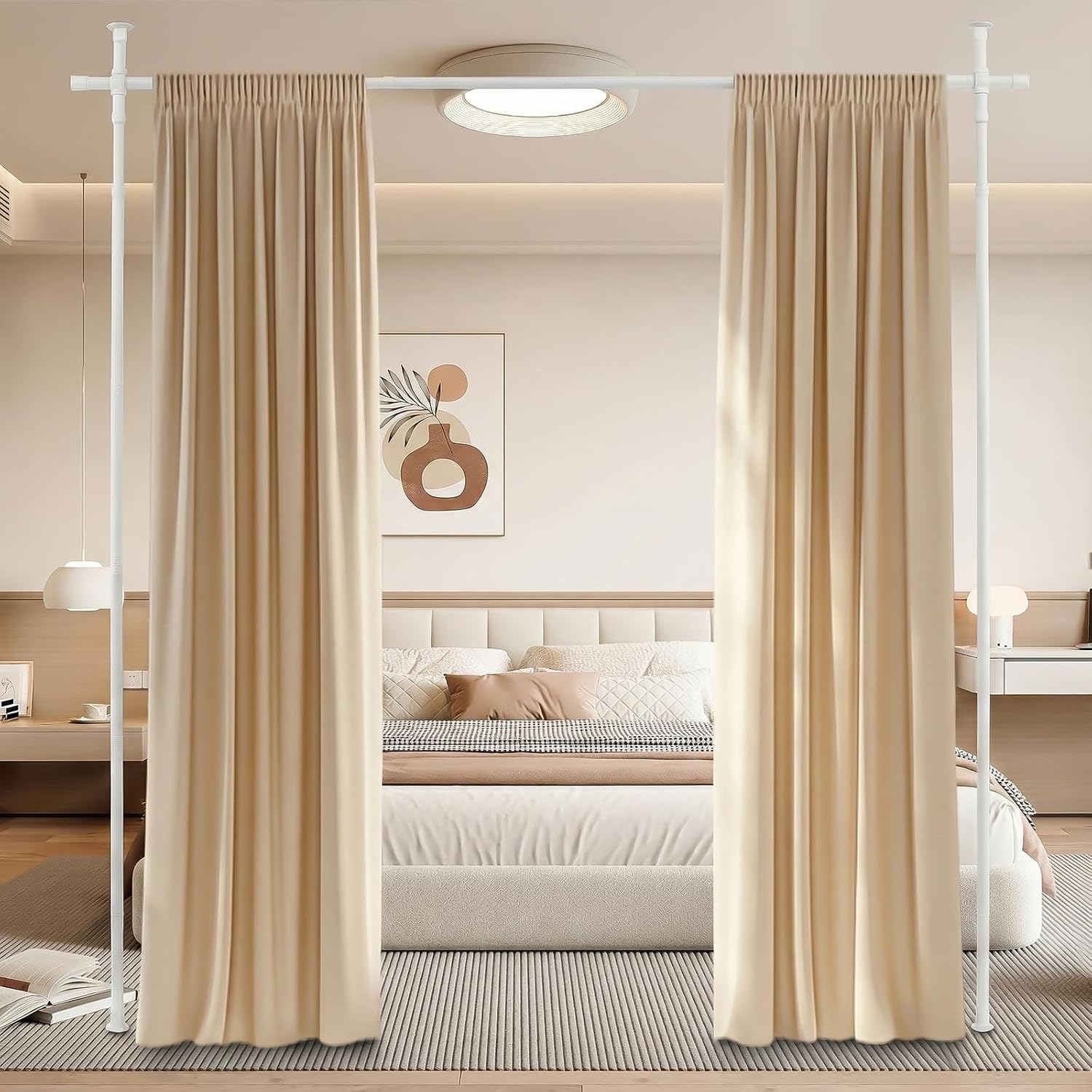 Varão cortinado branco extensível — sem furar — 8