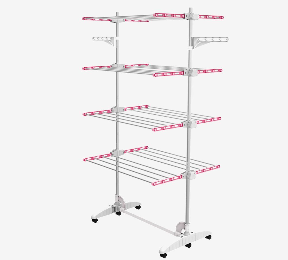 New laundry rack 4 shelves with pink