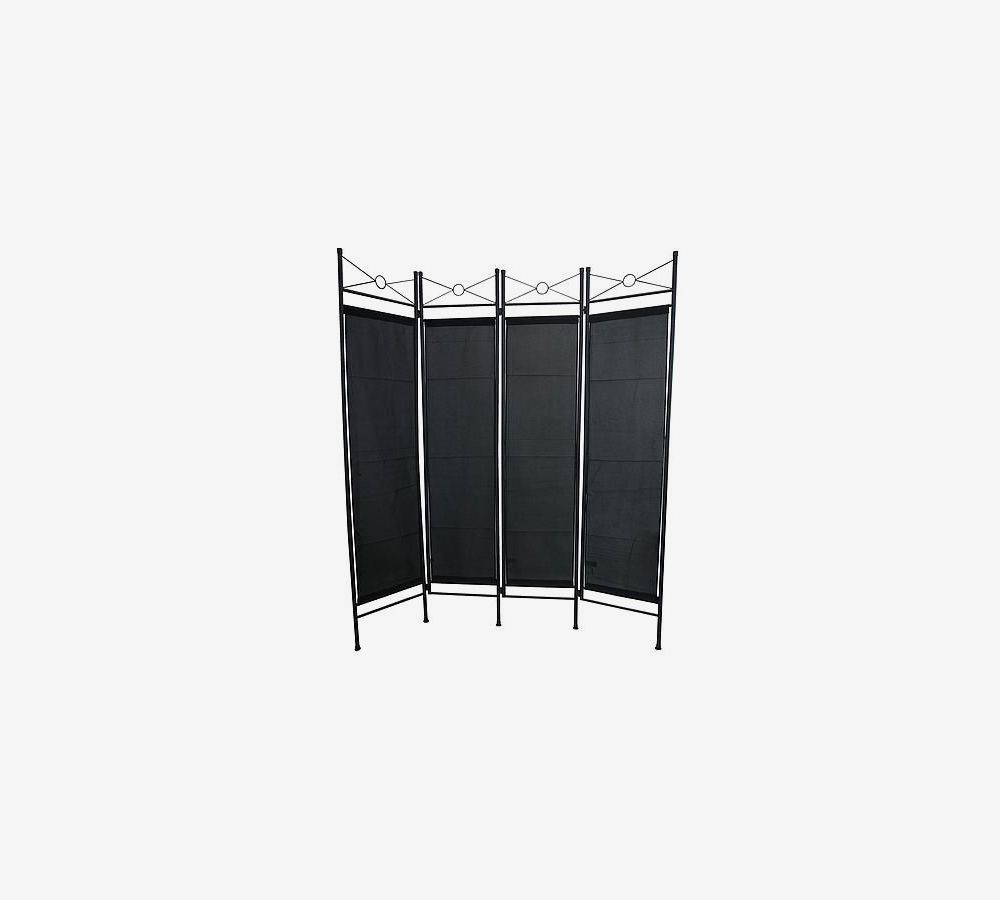Schwarz Panel : 100% Polyester Todeco Paravent Anzahl der Platten: 4-180 x 160 cm Raumteiler