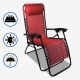 Todeco Garden Textilene Relaxer, Foldable Zero Gravity Chair, 165 x 112 x 65 cm (65 x 44 x 25.6 inch), Red, Textilene, with Pillow, Maximum load: 100 kg, Material: Steel