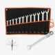 Todeco Ratchet Wrench Spanner Set, 12pcs Metric Combination Spanner Tool Kit with Carry Bag for Car Garage Repair (8-19mm, Flexible Head)