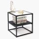 Tempered Glass Square End Table,  2-Tier