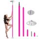Barra Pole Dance de Silicona, Altura Ajustable de 223,5-274,5cm, Estática y Giratoria, 200 kg de Capacidad, para Hogar Club