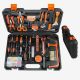 Todeco Household Tool Box, Home Tool Kit, 114 Tools, with Black case, Material: Steel, Plastic
