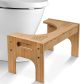 Toilettenhocker Bambus, Höhenverstellbarer Tritthocker 17-24cm, Rutschfester WC Hocker für Erwachsene & Kinder, Toilettenhilfe für Badezimmer, Naturfarbe