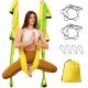 Anti-Gravity Yoga Hamac Swing avec extension en guirlande, hamac de yoga aérien, ensemble de balançoires de yoga, vert / jaune, chaîne en marguerite de 1,2 mètre, taille: 250 x 150 cm (98 x 59 pouces)