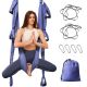 Yoga Hängematte, Aerial Yoga Schaukel, Anti-Schwerkraft Yoga Pilates, mit 6 Griffen, Nylon-TAFT, bis 300 kg belastbar (Violett)