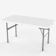 Todeco Folding Portable Table , Heavy Duty Plastic Table, 122 x 61 cm (47.6 x 24 inch), White, Foldable in half, Material: HDPE