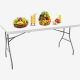 Todeco Folding Portable Table , Heavy Duty Plastic Table, 180 x 74 cm (71 x 29.1 inch), White, Foldable in half, Material: HDPE