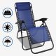 Todeco Garden Textilene Relaxer, Foldable Zero Gravity Chair, 165 x 112 x 65 cm (65 x 44 x 25.6 inch), Blue, with Pillow, Textilene, Maximum load: 100 kg, Material: Steel