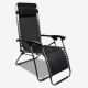 Todeco Foldable Zero Gravity Chair, Garden Textilene Relaxer, 165 x 112 x 65 cm (65 x 44 x 25.6 inch), Black, Textilene, with Pillow, Maximum load: 100 kg