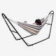 Todeco Hammock, Hanging Bed , Brown, with Stand H-Type, Brazilian, Cotton, Capacity: For 2 people
