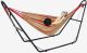 Todeco Hammock, Hanging Bed , Red, Cotton, Brazilian, with Stand H-Type, Capacity: For 2 people