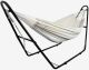 Todeco Hammock, Hanging Bed , Beige, Brazilian, Cotton, with Stand H-Type, Capacity: For 2 people