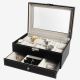 Todeco Jewellery Watch Box , Watch Jewellery Display Case, 12 watches, jewelry drawer and display, Grey, Size: 30 x 20 x 14 cm