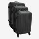 Todeco Set of Carry On Suitcase, Travel Luggages, 20 24 28 inch (51 61 71 cm), Black, Protected corners, ABS, Material: ABS plastic