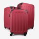 Todeco Set of Carry On Suitcase, Travel Luggages, 20 24 28 inch (51 61 71 cm), Red, Protected corners, ABS, Material: ABS plastic