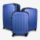 Todeco Set of Carry On Suitcase, Travel Luggages, 20 24 28 inch (51 61 71 cm), Blue, ABS, Protected corners, Material: ABS plastic