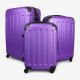 Todeco Set of Carry On Suitcase, Travel Luggages, 20 24 28 inch (51 61 71 cm), Purple, ABS, Protected corners, Material: ABS plastic