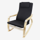 Todeco Rocking Chair , Rocking Seat, Black, 100% cotton cushion, Cushion material: Cotton