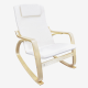 Todeco Rocking Chair , Rocking Seat, Beige, 100% cotton cushion, Cushion material: Cotton