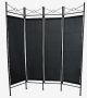 Todeco Room Divider, Screen Wall , 180 x 160 cm (70.9 x 63 inch), Black, Panel : 100% Polyester