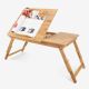 Todeco Portable Notebook Table, Foldable Bed Tray, Adjustable desk with ventilation, Material: Bamboo