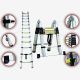 Todeco Multi-Purpose Ladder, Stepladder, 3.8 meters (12.5 feet), Stabilizing bar, EN 131, Standard/Certification:  EN131