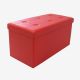 Todeco Leather look folding Bench, Folding Storage Ottoman, 76 x 38 x 38 cm (29.9 x 15 x 15 inch), Red, Stitched and tufted finish, Maximum load: 330 lbs