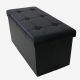 Todeco Leather look folding Bench, Folding Storage Ottoman, 76 x 38 x 38 cm (29.9 x 15 x 15 inch), Black, Stitched and tufted finish, Maximum load: 330 lbs