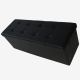 Todeco Leather look folding Bench, Folding Storage Ottoman, 110 x 38 x 38 cm (43.3 x 15 x 15 inch), Black, Stitched and tufted finish, Maximum load: 330 lbs