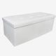 Todeco Leather look folding Bench, Folding Storage Ottoman, 110 x 38 x 38 cm (43.3 x 15 x 15 inch), White, Stitched and tufted finish, Maximum load: 330 lbs