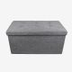 Todeco Leather look folding Bench, Folding Storage Ottoman, 76 x 38 x 38 cm (29.9 x 15 x 15 inch), Grey, Fabric tufted finish, Material: MDF, Non-woven fabric