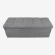 Todeco Leather look folding Bench, Folding Storage Ottoman, 110 x 38 x 38 cm (43.3 x 15 x 15 inch), Grey, Fabric tufted finish, Material: MDF, Non-woven fabric
