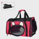 Todeco Travel Pet Carrier, Carrier for Dogs and Cats, 50 x 31 x 29 cm (19.7 x 12.2 x 11.4 inch), Red, Material: Mesh material, Polyester