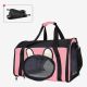 Todeco Travel Pet Carrier, Carrier for Dogs and Cats, 50 x 31 x 29 cm (19.7 x 12.2 x 11.4 inch), Pink, Material: Mesh material, Polyester