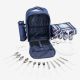 Todeco Picnic Backpack, Hamper for 4, 42 x 35 x 18 cm (16.5 x 13.7 x 7 inch), Material: 600D PVC, 210D polyester, Foam, PEVA