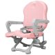 Siège haute pour bébé hauteur réglable Leogreen, chaise d'alimentation portable pour bébé, rose, hauteur : 38/42/46/50 cm (15/16.5/18.1/19.7 inch)