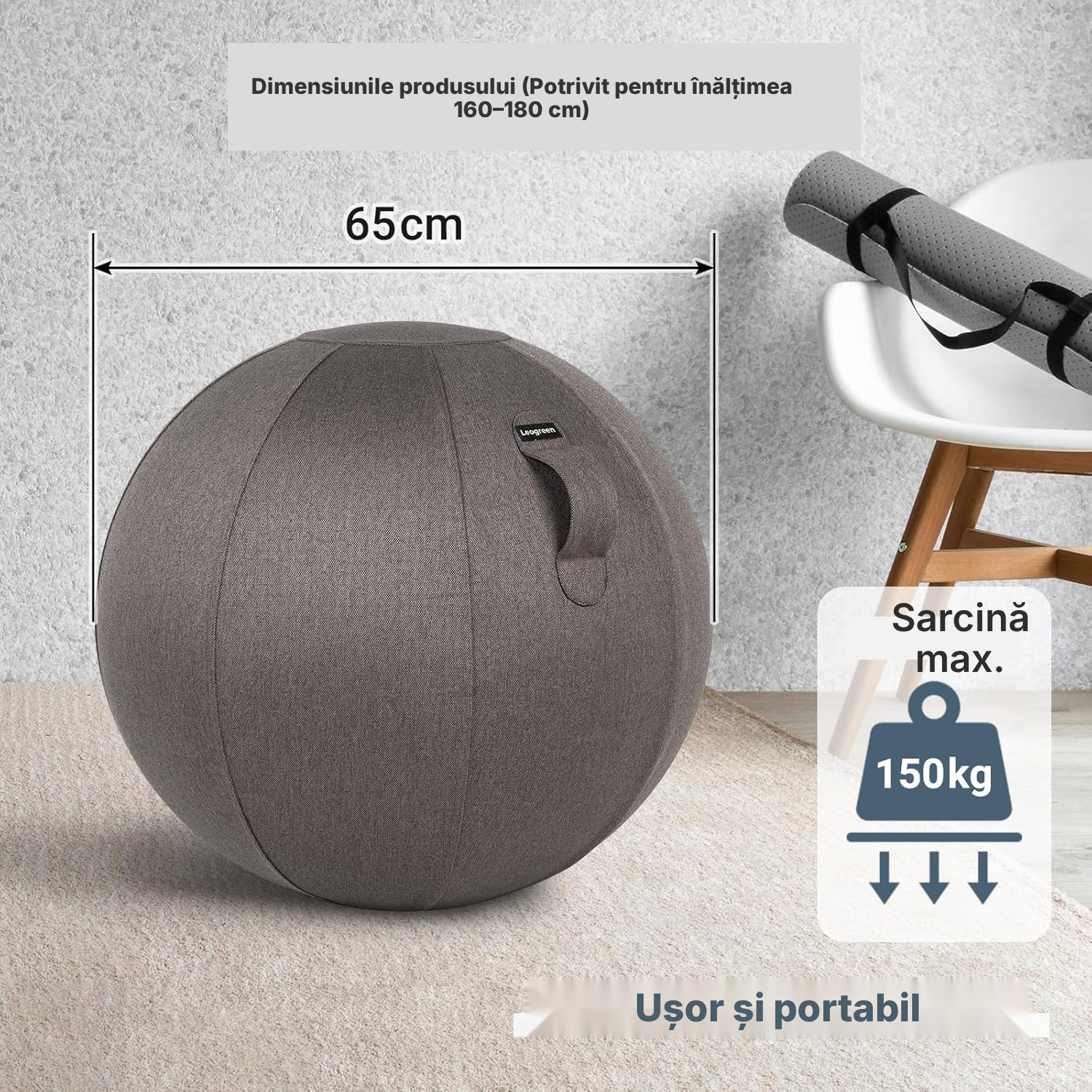 Minge scaun birou gri închis 14 cm — 5