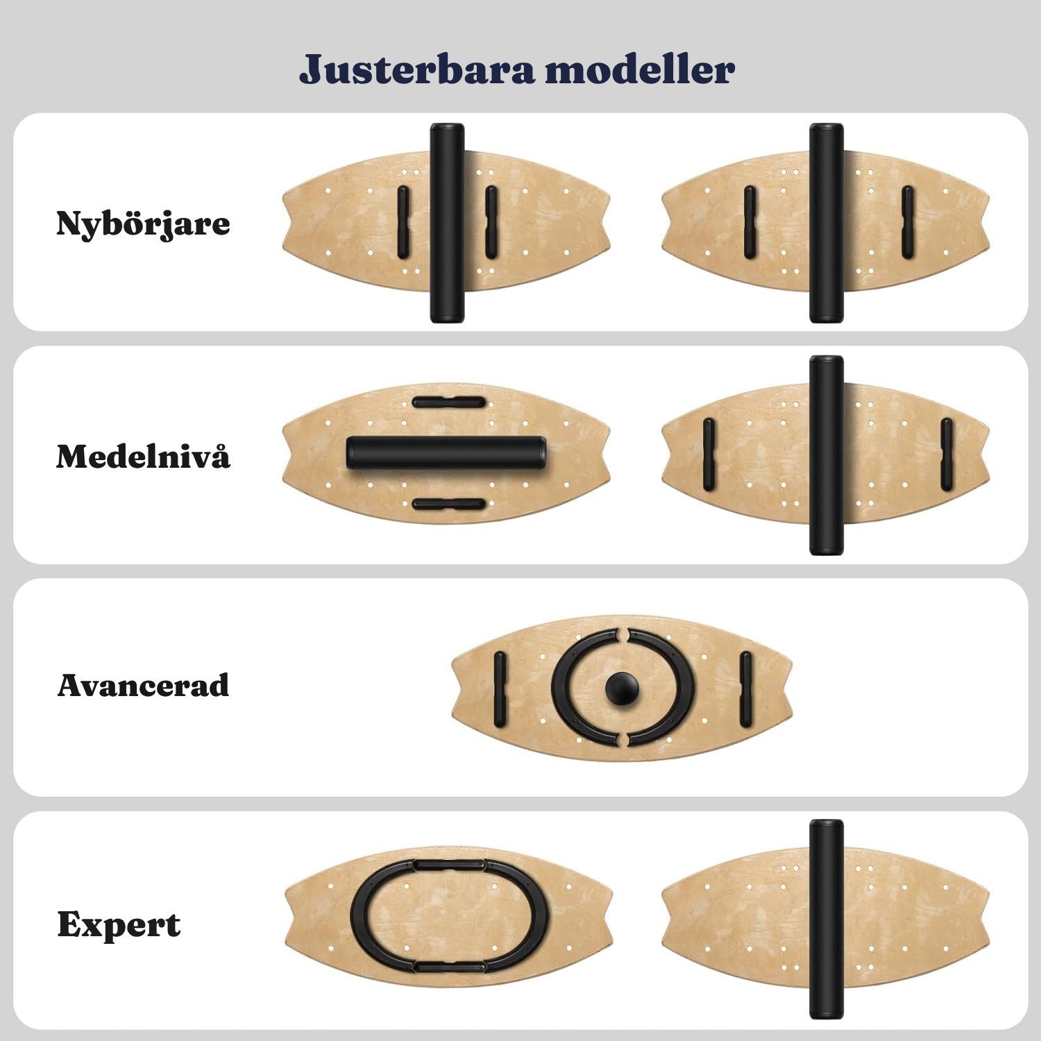Balansbräda i trä 85 cm – diagonala ränder — 2