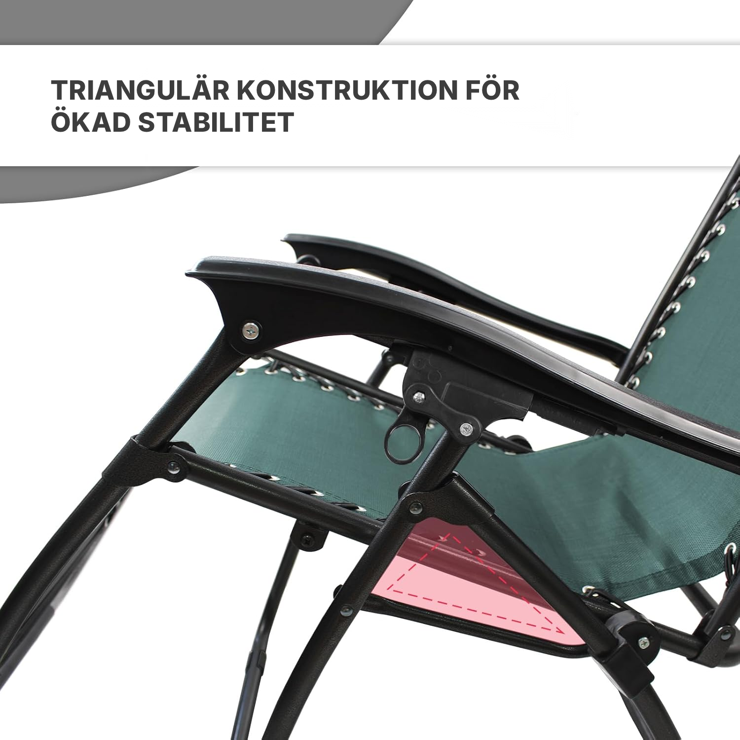 Grön solsäng trä – justerbar, 1 st — 3