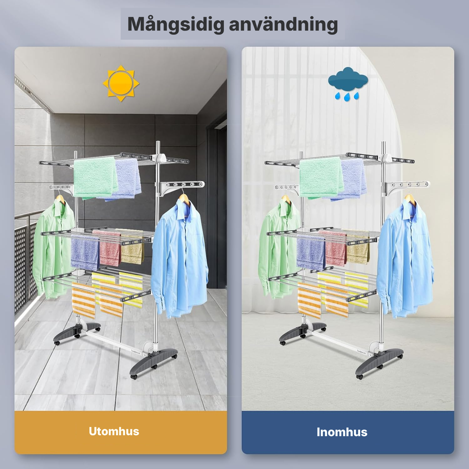 Torkställning 3 plan grå/vit — 4