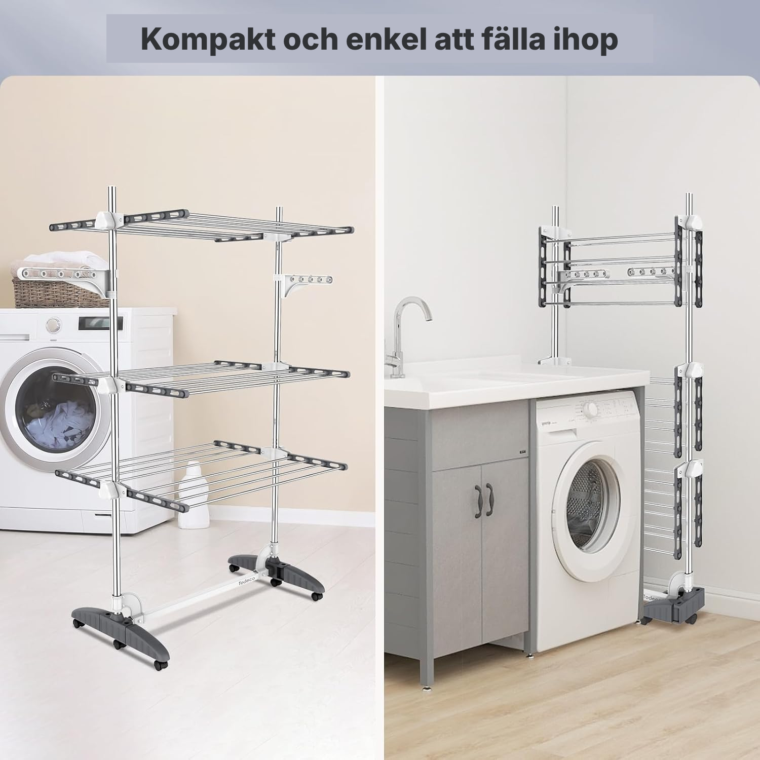 Torkställning 3 plan grå/vit — 5
