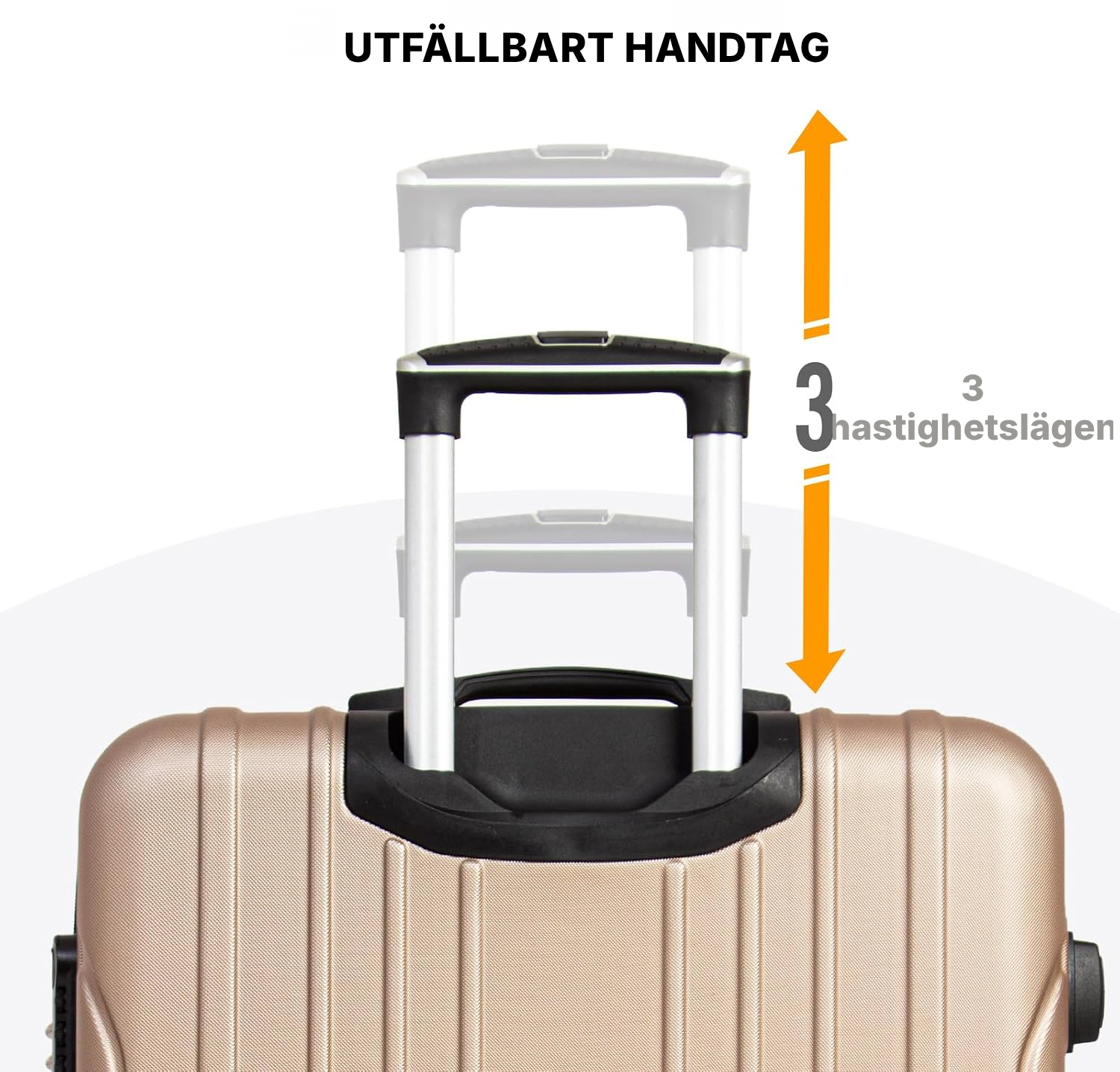 Kabinväska champagne med 360° hjul — 4
