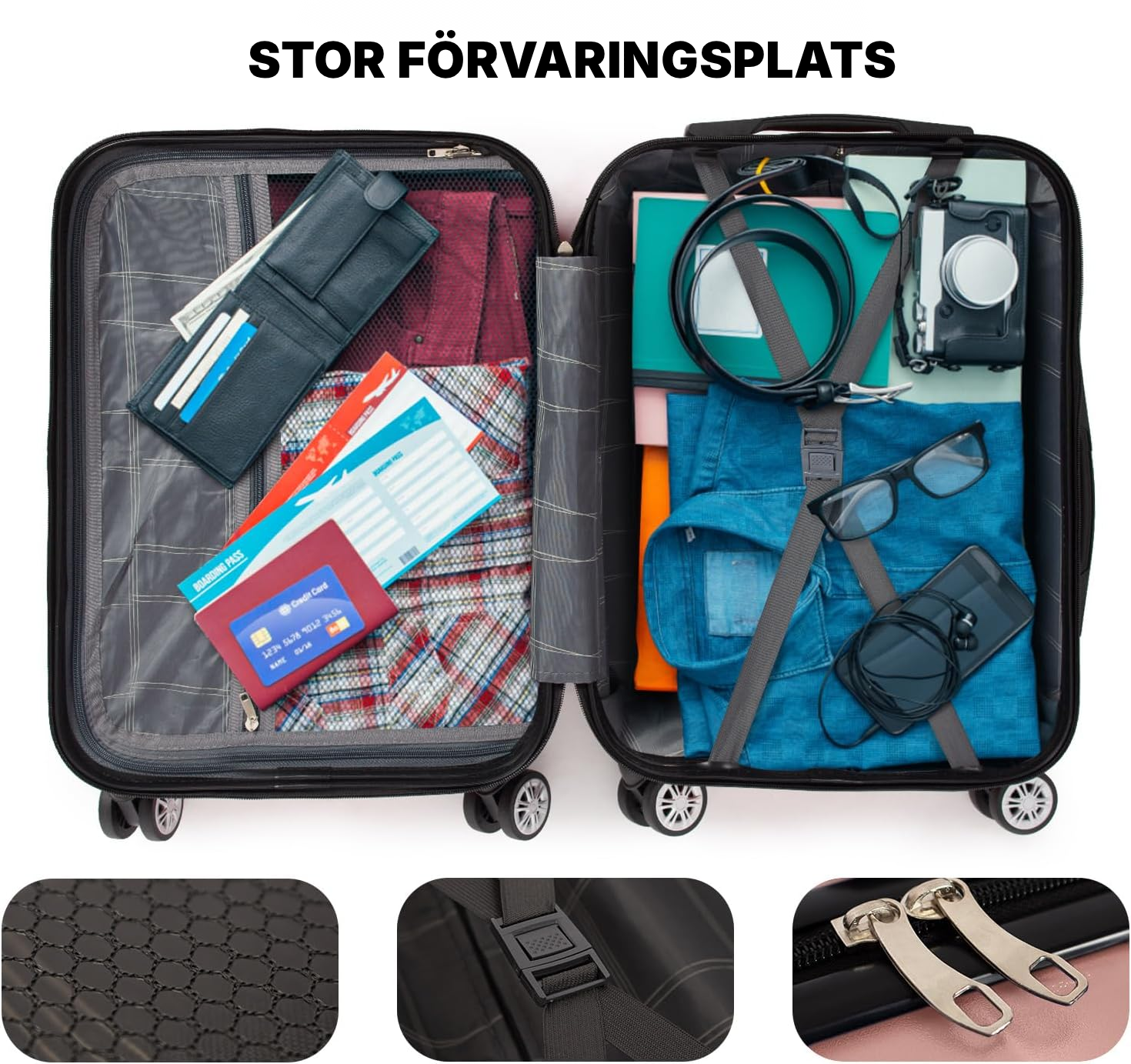 Kabinväska rosa 56 cm med ABS+PC — 2