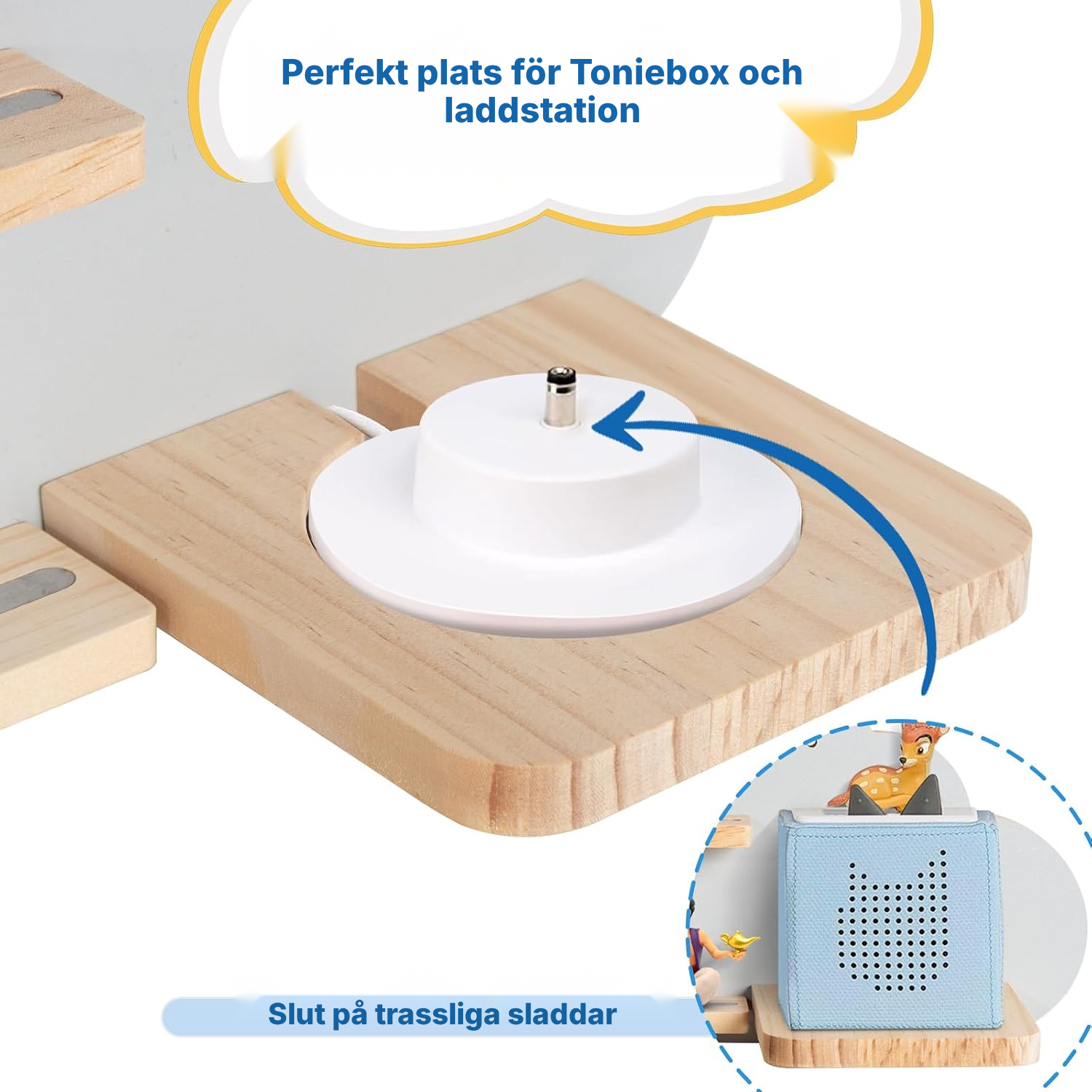Magnetisk Toniebox-hylla 60 cm, väggmonterad — 4