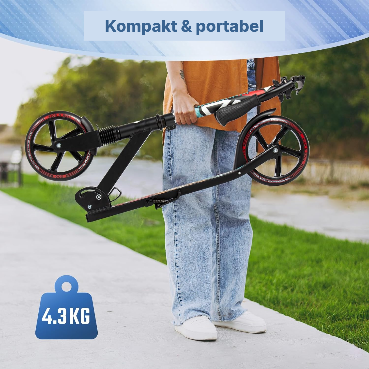 Sparkcykel vuxen 47 cm hopfällbar — 6