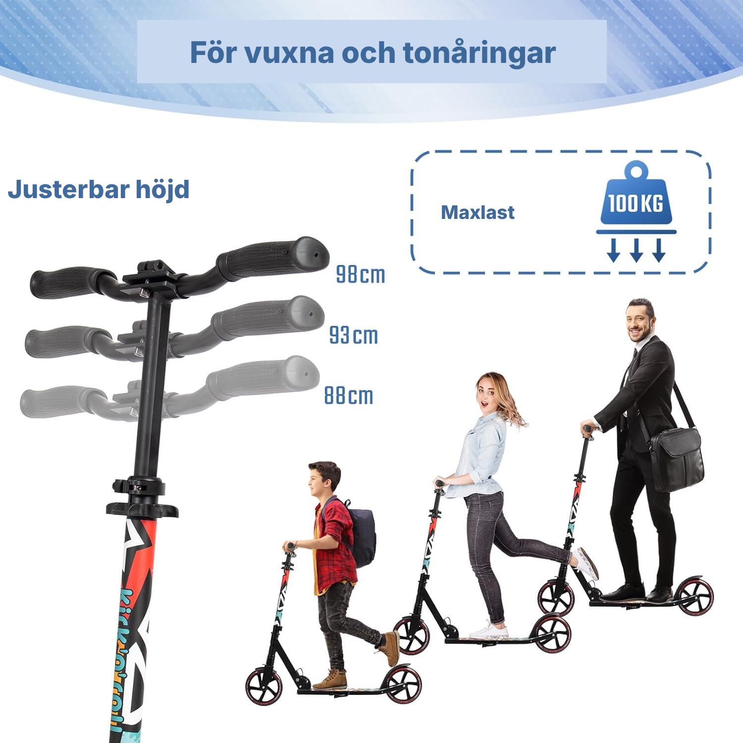 Sparkcykel vuxen 47 cm hopfällbar — 2