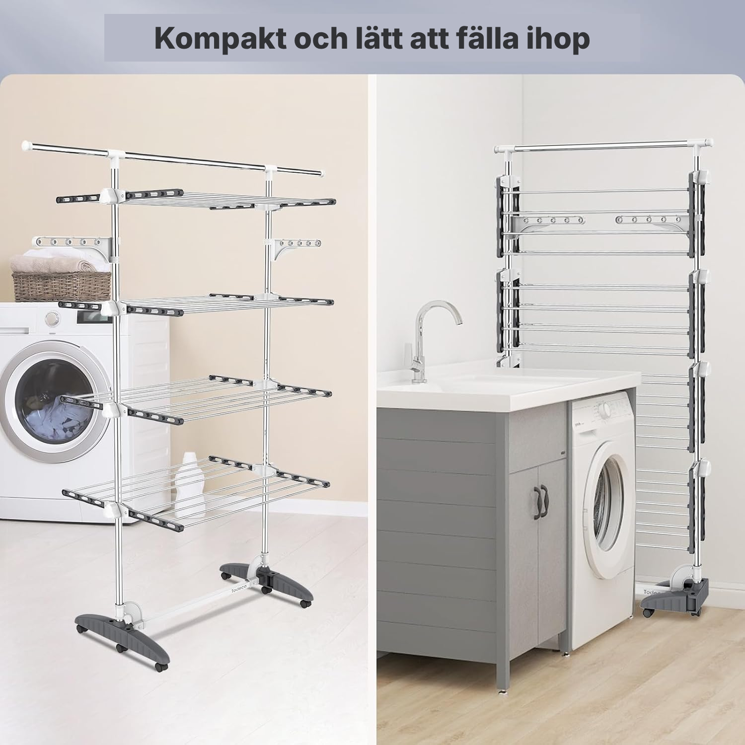 Torkställning 4 våningar grå, platsbesparande — 5